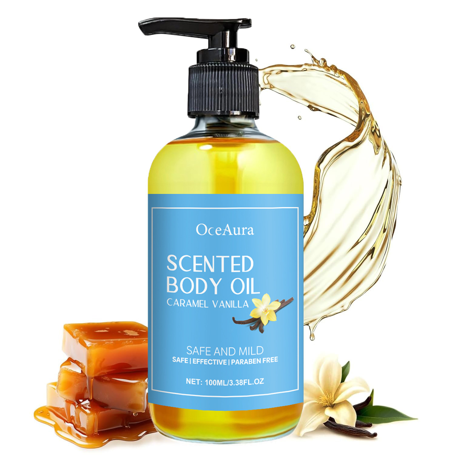 Luxury Skincare Oil - Magisches Luxus-Karamell-Vanille-Körpermassageöl für die Körpermassage, feuchtigkeitsspendend,
