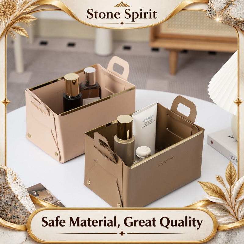 Luxury Skincare Organic - Leder-Aufbewahrungsbox, Luxuriöser Kosmetik-Organizer für Schmuck und